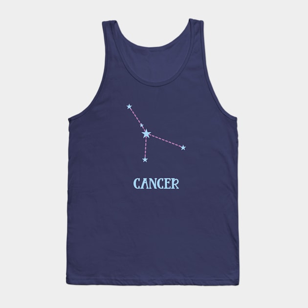 Cancer Zodiac Sign Constellation Tank Top by Adrian's Outline